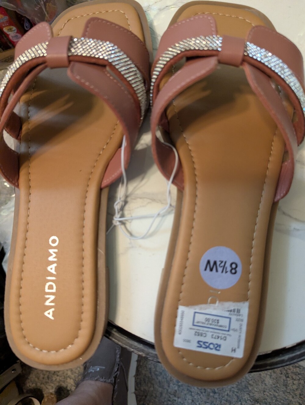 NWT Andiamo Mauve Slip In Sandals Sz 8.5W